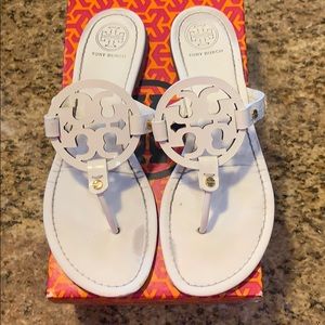 Tory Burch White Miller Sandals